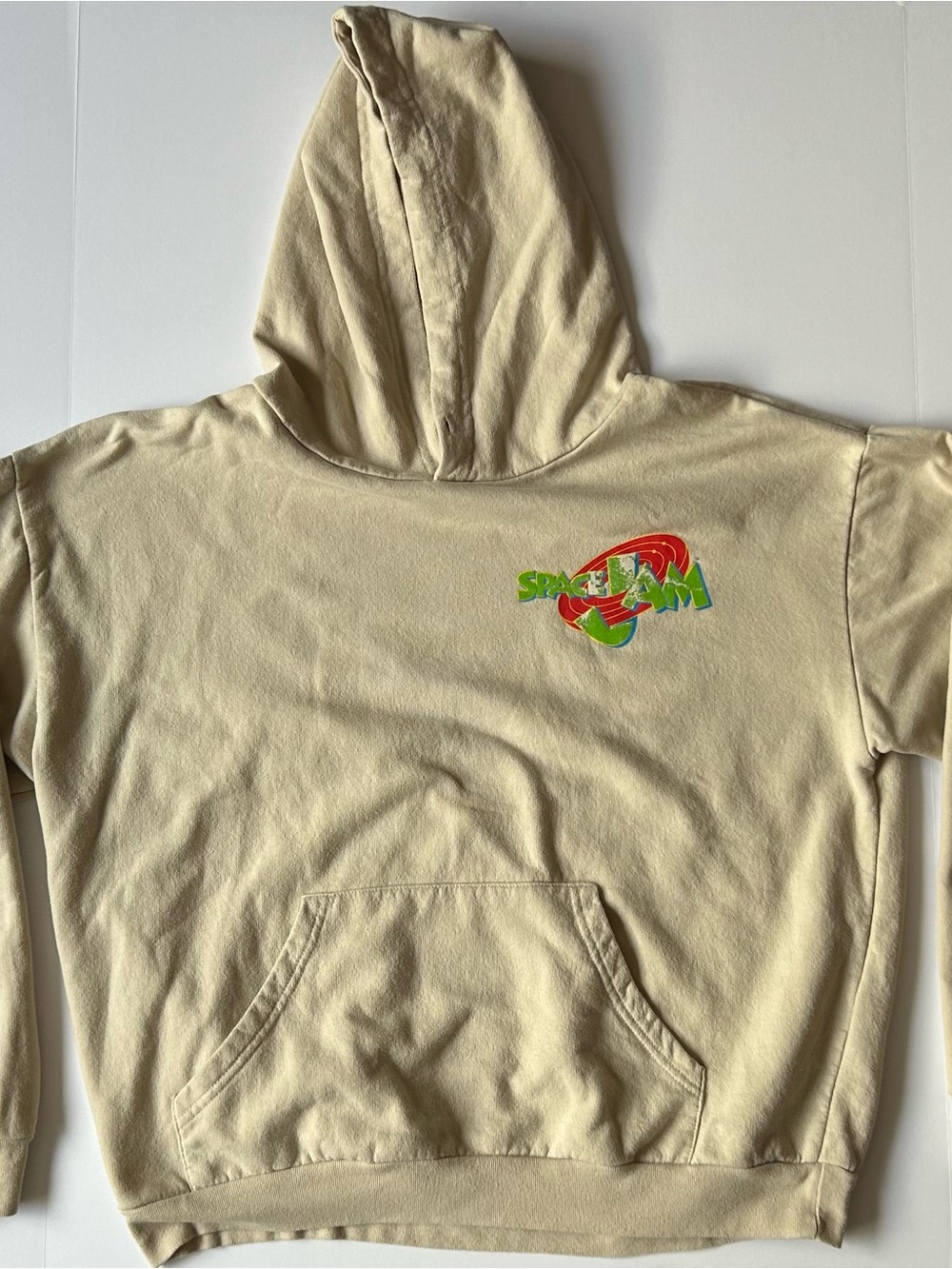 Space Jam Hoodie Sweatshirt Men’s Large - Tan Looney Tunes